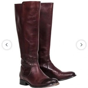 Frye Melissa Knee-High Riding Boots in Oxblood or Burgundy Leather
